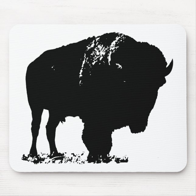 Black & White Pop Art Bison Buffalo Musmatta (Framsidan)