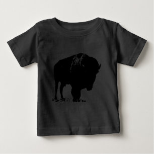 Black & White Pop Art Bison Buffalo T-shirt