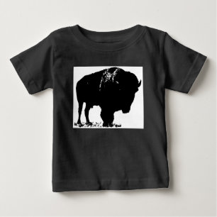 Black & White Pop Art Bison Buffalo T-shirt