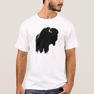 Black & White Pop Art Bison Buffalo Tee
