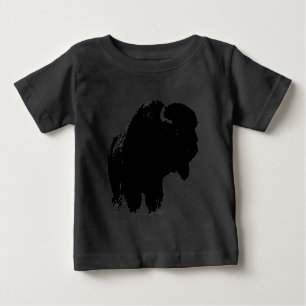 Black & White Pop Art Bison Buffalo Tee Shirt