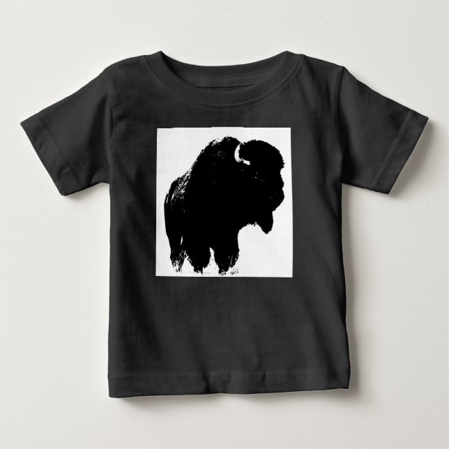 Black & White Pop Art Bison Buffalo Tröja (Framsida)