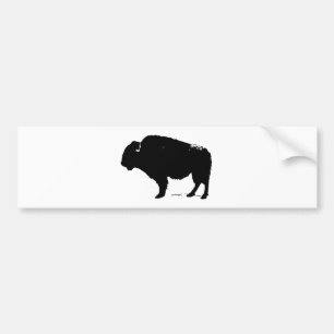 Black & White Pop Art Buffalo Bison Bildekal