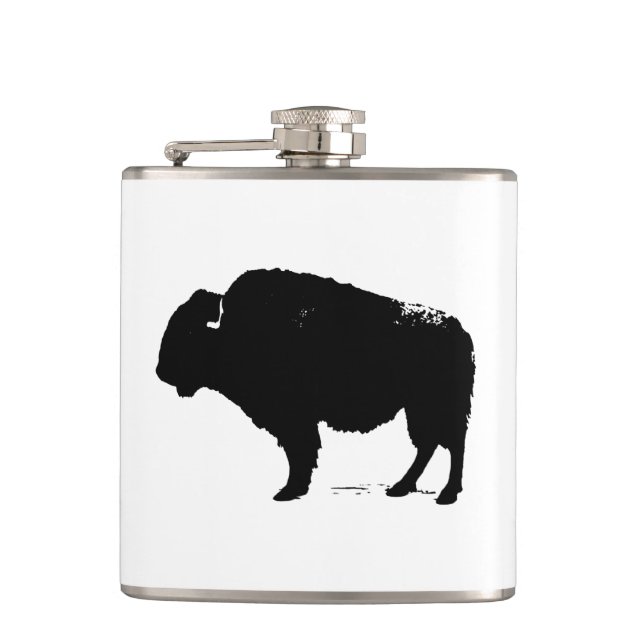 Black & White Pop Art Buffalo Bison Fickplunta (Framsidan)