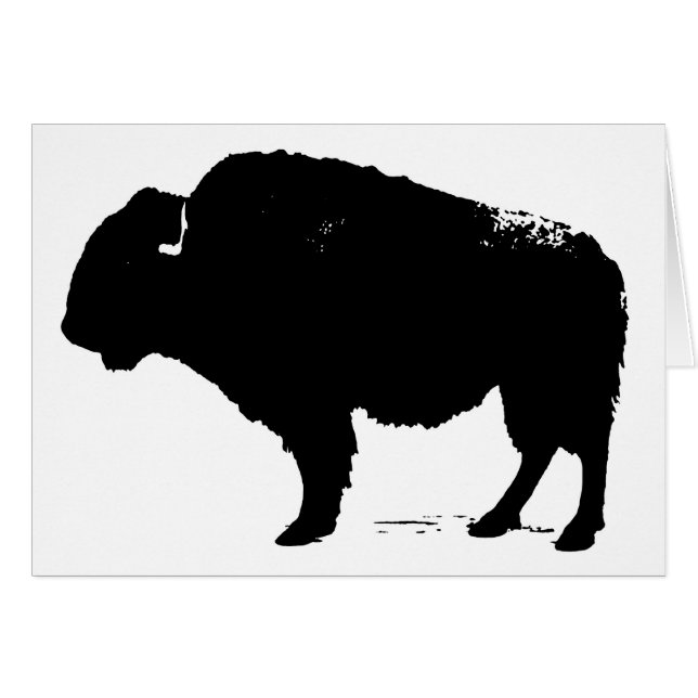Black & White Pop Art Buffalo Bison Hälsningskort (Framsidan Horizontal)