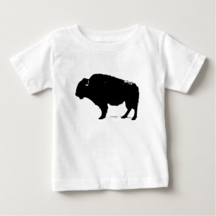 Black & White Pop Art Buffalo Bison T Shirt