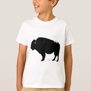 Black & White Pop Art Buffalo Bison Tee