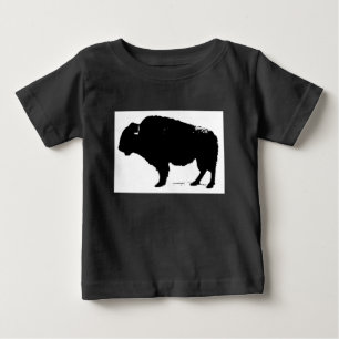 Black & White Pop Art Buffalo Bison Tee Shirt