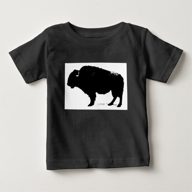 Black & White Pop Art Buffalo Bison Tröja (Framsida)