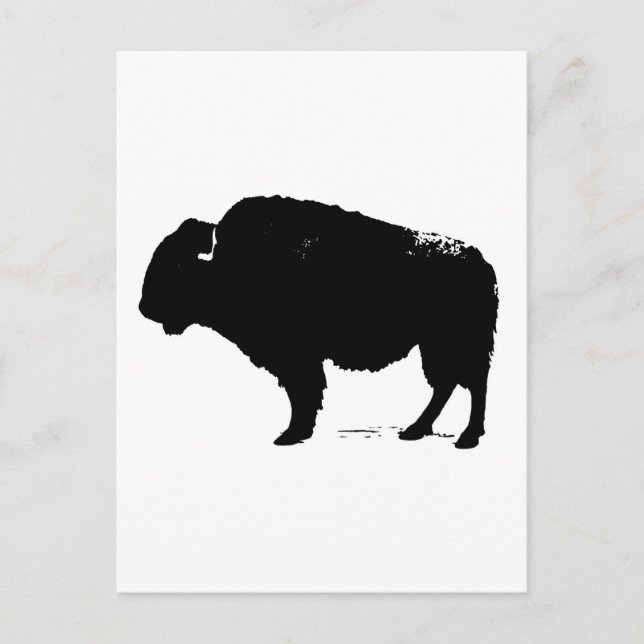 Black & White Pop Art Buffalo Bison Vykort (Framsida)