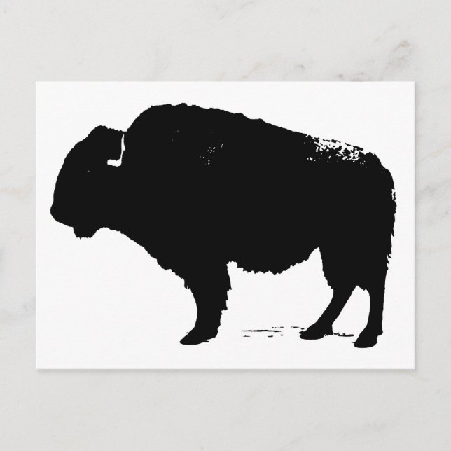 Black & White Pop Art Buffalo Bison Vykort (Framsida)