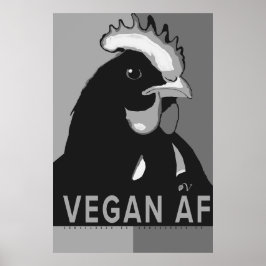 Black & White Pop Art Chicken Poster Vegan AF