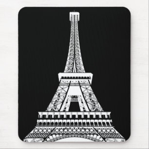 Black & White Pop Art Eiffel Torn Paris Frankrike Musmatta