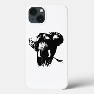 Black White Pop Art Elephant