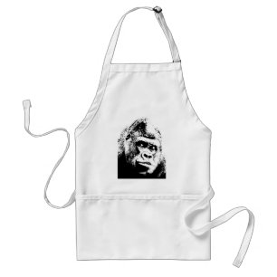 Black White Pop Art Gorilla Förkläde
