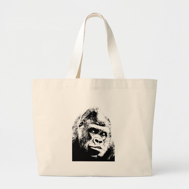 Black White Pop Art Gorilla Jumbo Tygkasse (Framsidan)