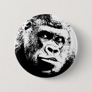 Black White Pop Art Gorilla Knapp