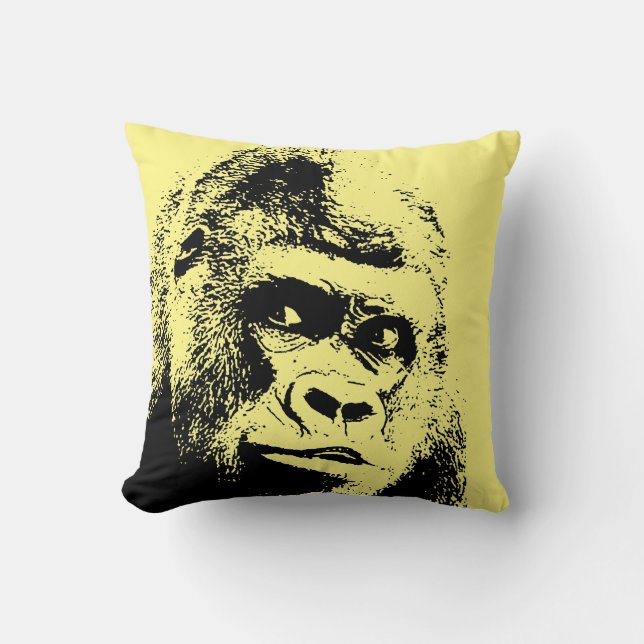 Black White Pop Art Gorilla Kudde (Framsida)