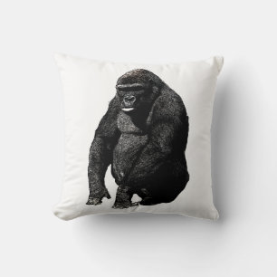 Black White Pop Art Gorilla Kudde