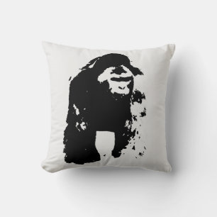 Black White Pop Art Gorilla Kudde