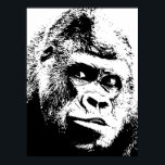 Black White Pop Art Gorilla Poster<br><div class="desc">Digital Computer Animal Art - College Pop Art - Vild Animal Computer Bilder</div>
