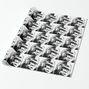 Black White Pop Art Gorilla Presentpapper