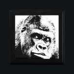 Black White Pop Art Gorilla Smyckeskrin<br><div class="desc">Digital Computer Animal Art - College Pop Art - Vild Animal Computer Bilder</div>