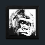 Black White Pop Art Gorilla Smyckeskrin<br><div class="desc">Digital Computer Animal Art - College Pop Art - Vild Animal Computer Bilder</div>