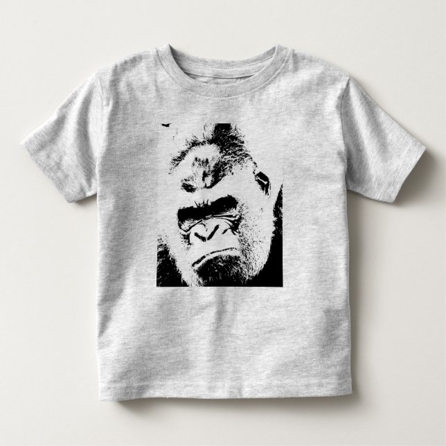 Black & White Pop Art Gorilla T Shirt (Framsida)