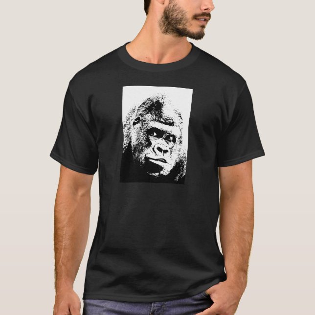 Black White Pop Art Gorilla Tee (Framsida)