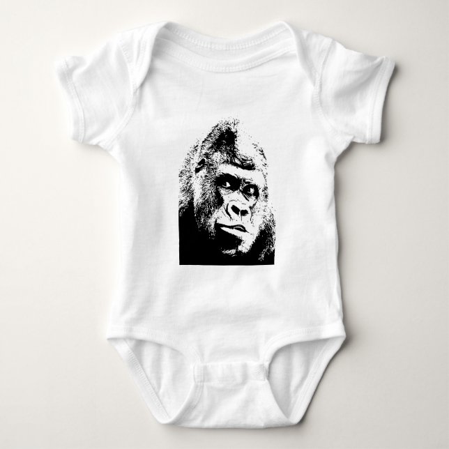 Black White Pop Art Gorilla Tröja (Framsida)