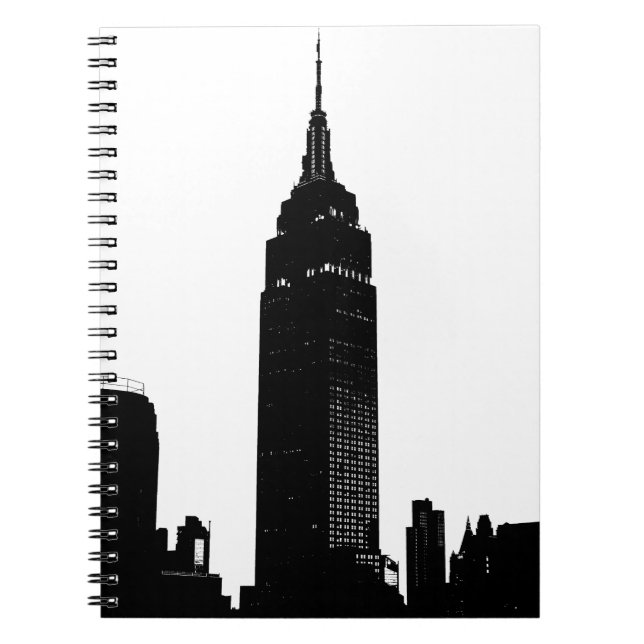 Black & White Pop Art New York Anteckningsbok Med Spiral (Framsidan)