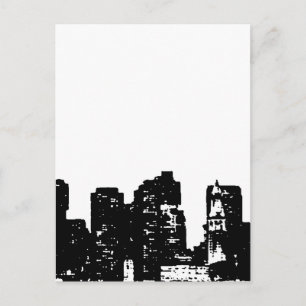 Black White Pop Art New York City Vykort