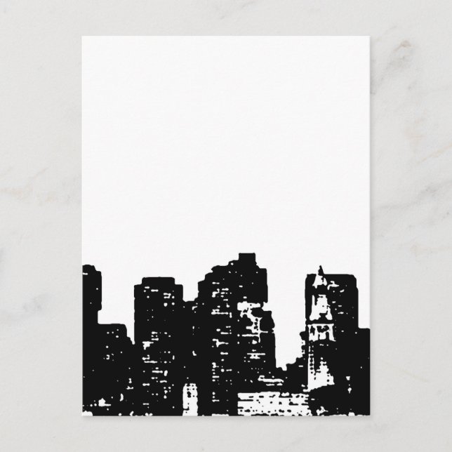Black White Pop Art New York City Vykort (Framsida)