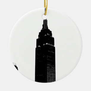 Black & White Pop Art New York Julgransprydnad Keramik