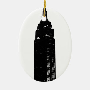 Black & White Pop Art New York Julgransprydnad Keramik