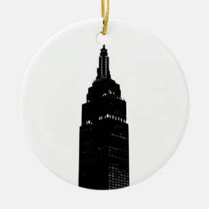 Black & White Pop Art New York Julgransprydnad Keramik