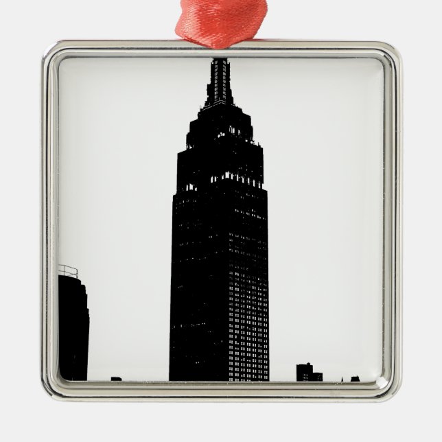 Black & White Pop Art New York Julgransprydnad Metall (Framsidan)