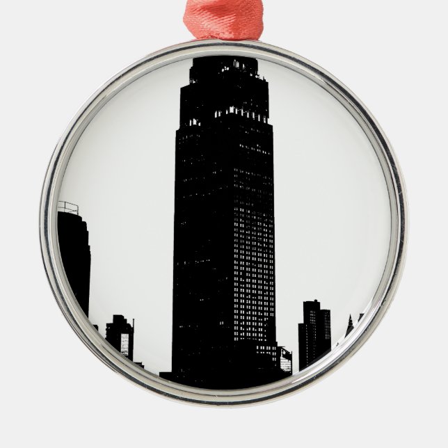 Black & White Pop Art New York Julgransprydnad Metall (Framsidan)