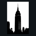 Black & White Pop Art New York Poster<br><div class="desc">Pop Art New York City Skyscraper Silhouette</div>