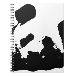 Black White Pop Art Panda Anteckningsbok