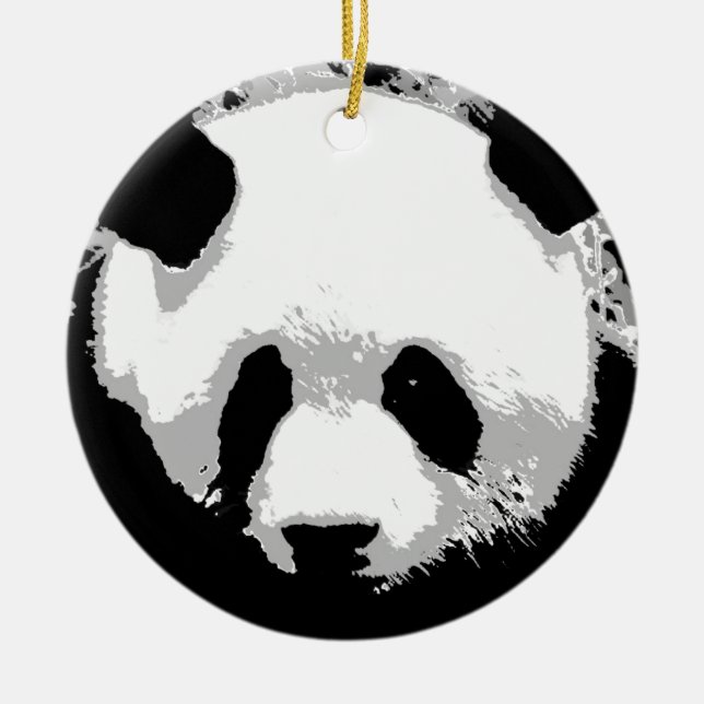 Black White Pop Art Panda Julgran Ornament (Framsidan)