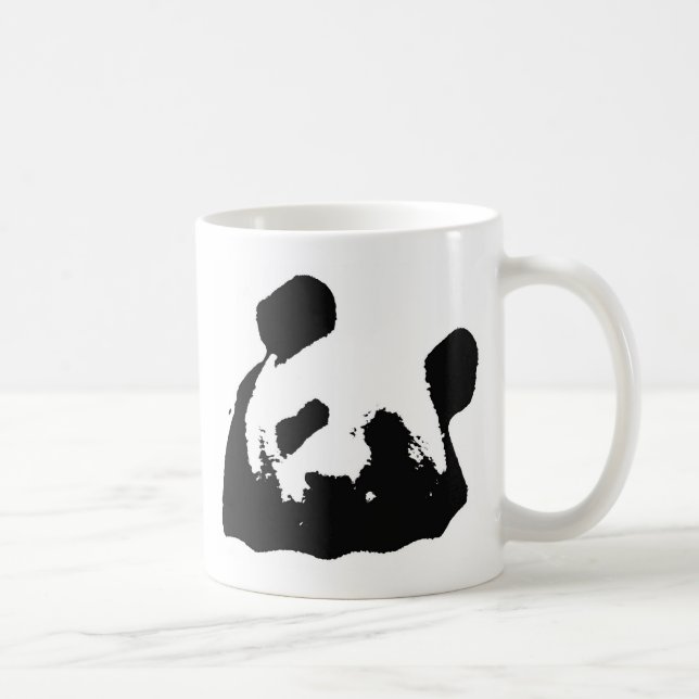 Black White Pop Art Panda Kaffemugg (Höger)