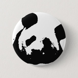 Black White Pop Art Panda Knapp