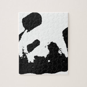 Black White Pop Art Panda Pussel
