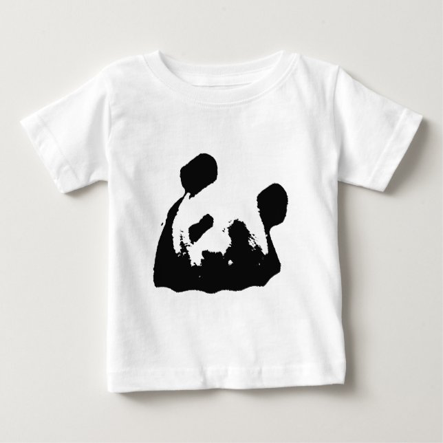 Black White Pop Art Panda T-shirt (Framsida)