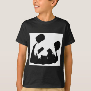 Black White Pop Art Panda Tee Shirt