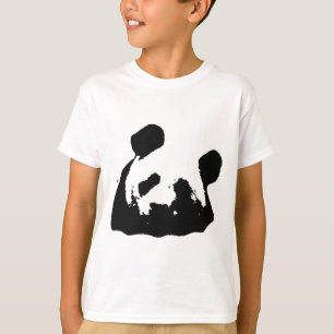Black White Pop Art Panda Tee Shirt