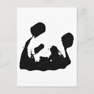 Black White Pop Art Panda Vykort