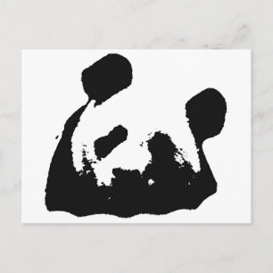 Black White Pop Art Panda Vykort